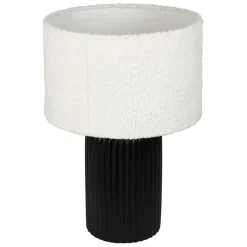 Lampe en céramique noir et coton ecru h41cm - Organic