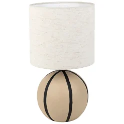 Lampe en céramique rayée brun et noir h34cm - Paese