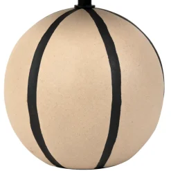 Lampe en céramique rayée brun et noir h34cm - Paese