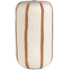 Lampe en céramique rayée brun et écru h40cm - Paese