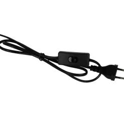 Lampe en céramique rayée noir et écru h46cm - Paese