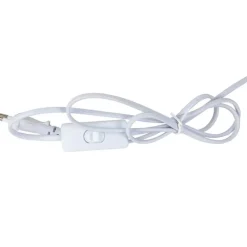 Lampe en céramique rayée turquoise et blanc h27cm - Medi