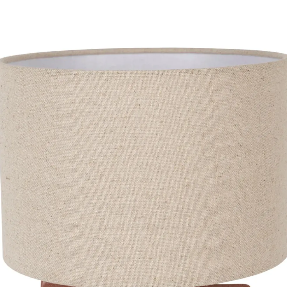 Lampe en céramique terracotta et lin h33.5cm - Eterra