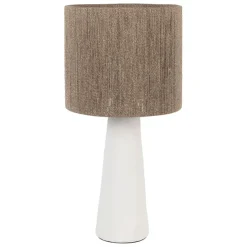 Lampe en fer blanc et jute h57cm - Quintao