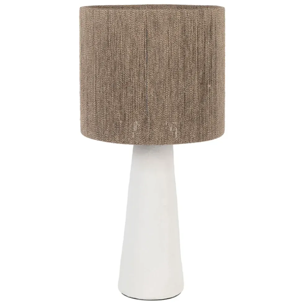 Lampe en fer blanc et jute h57cm - Quintao