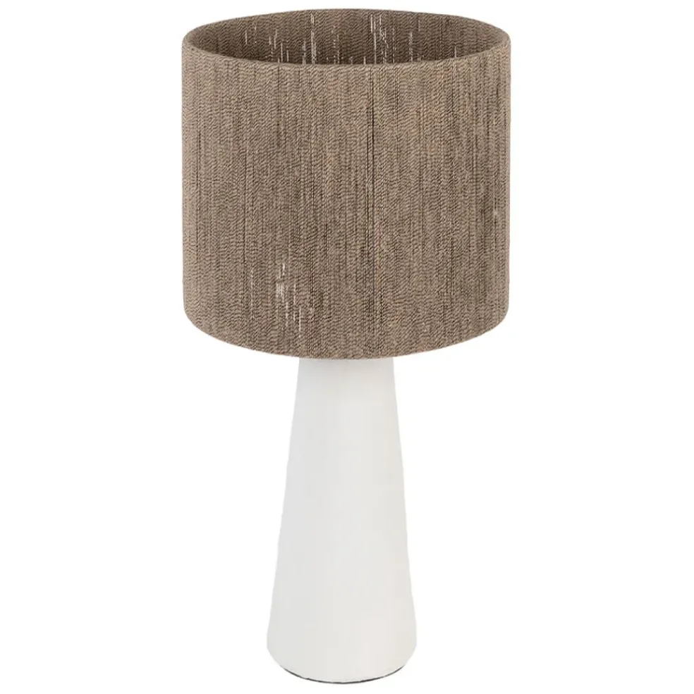 Lampe en fer blanc et jute h57cm - Quintao