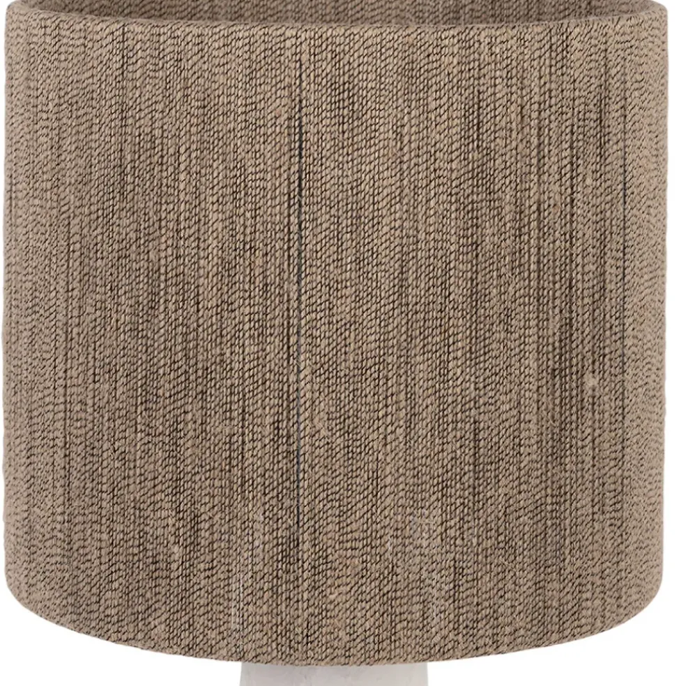 Lampe en fer blanc et jute h57cm - Quintao