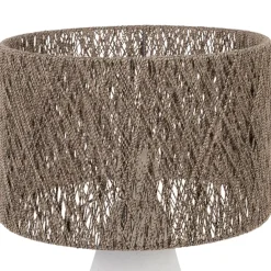 Lampe en fer blanc et jute h41cm - Quintao
