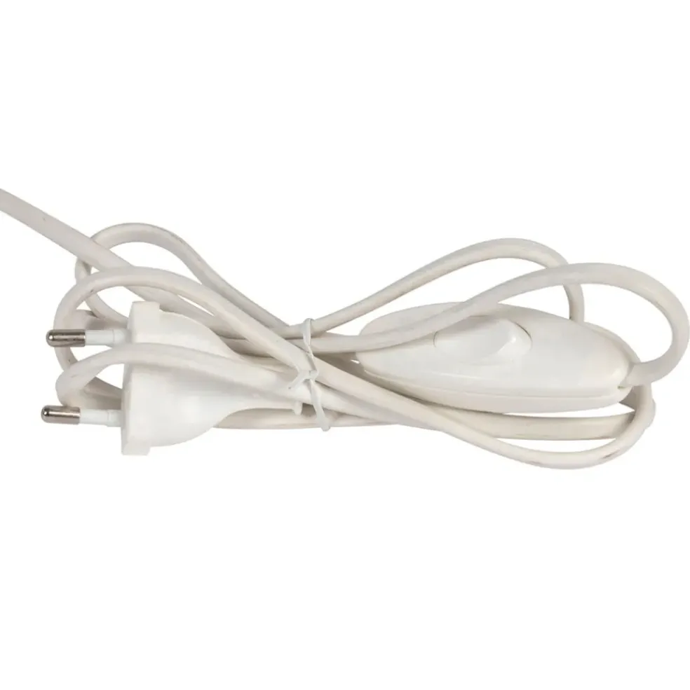 Lampe en fer blanc et jute h41cm - Quintao