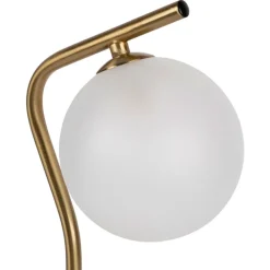 Lampe en fer et verre doré et blanc h37.5cm - Ardecor