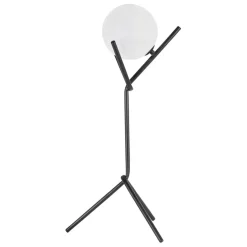 Lampe en fer et verre noir h61cm - Ardecor