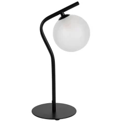 Lampe en fer et verre noir mat h36cm - Ardecor