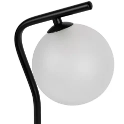 Lampe en fer et verre noir mat h36cm - Ardecor