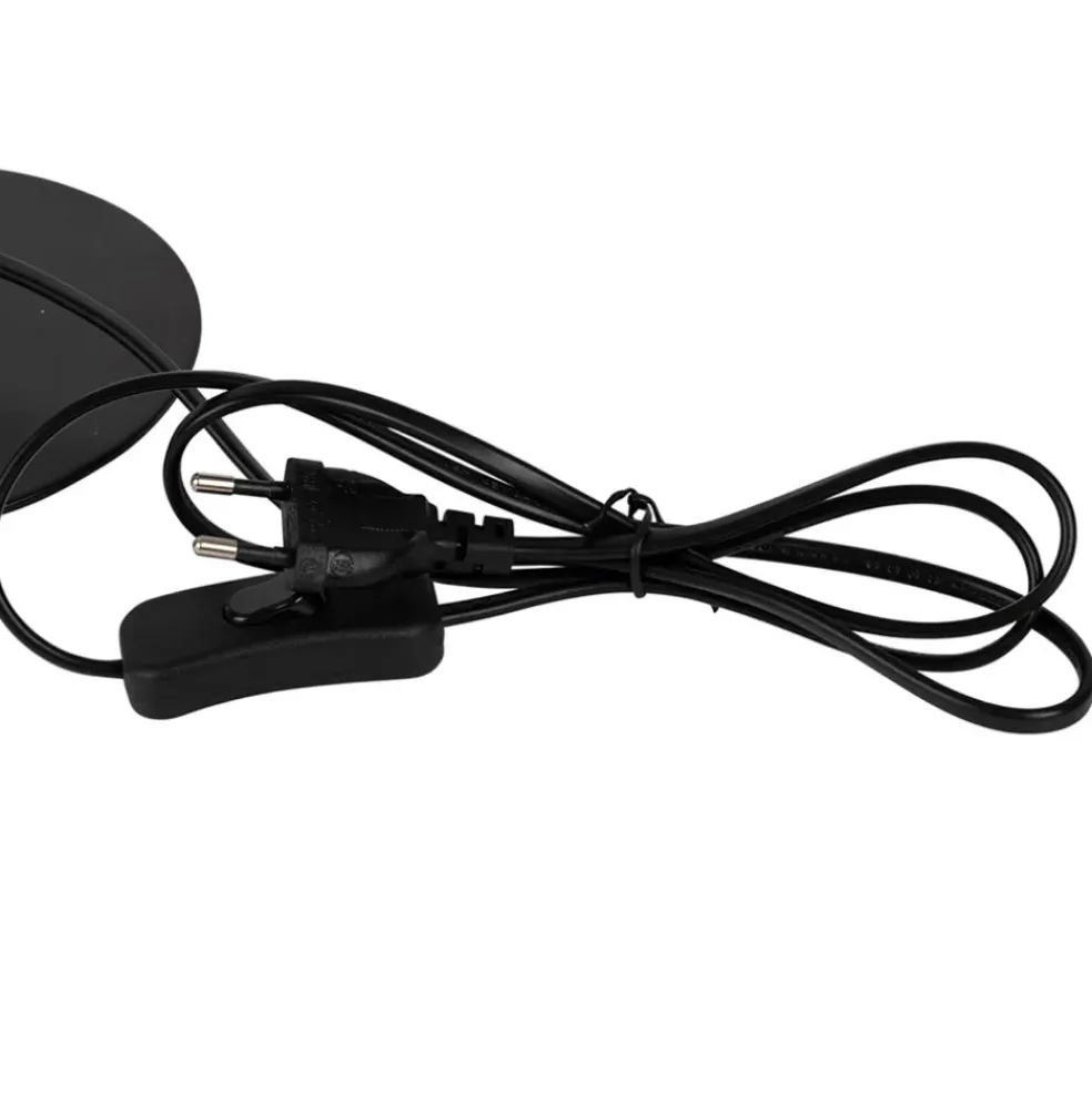 Lampe en fer et verre noir mat h36cm - Ardecor