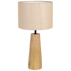 Lampe en manguier et coton naturel h47.5cm - Eterra