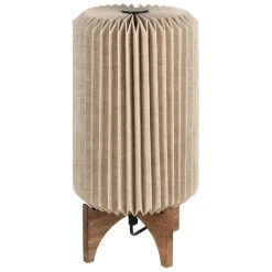 Lampe en manguier et lin naturel h41cm - Fontelo