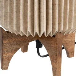Lampe en manguier et lin naturel h41cm - Fontelo