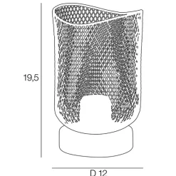 Lampe en métal blanc et effet bois h19.5cm - Ottawa
