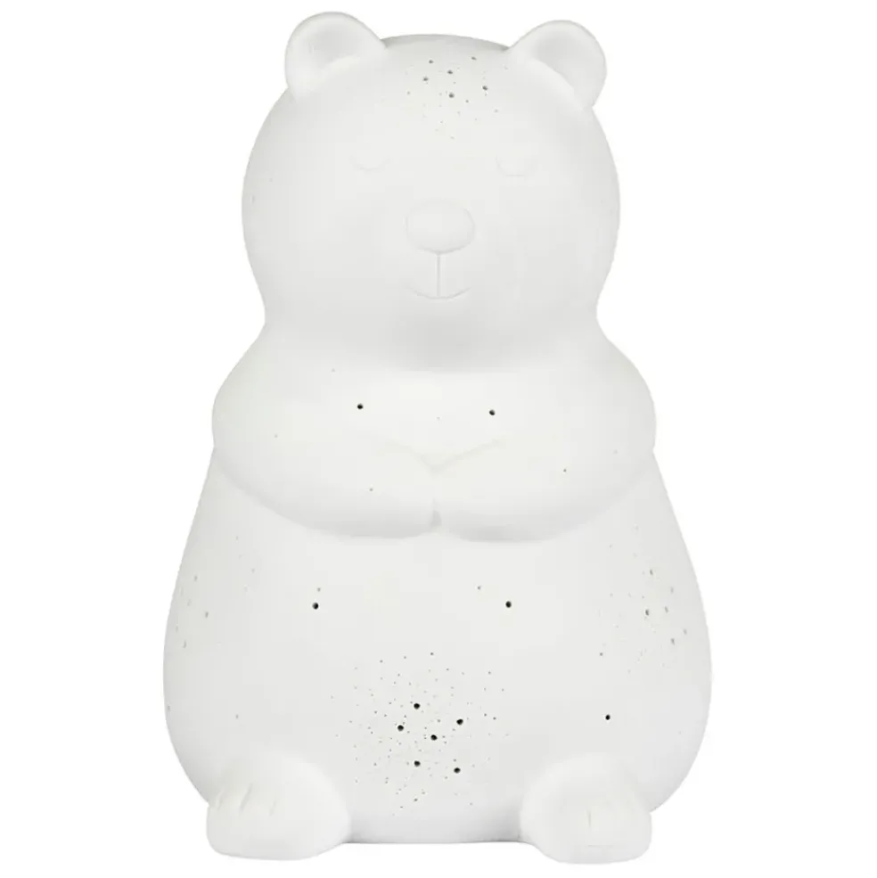 Lampe en porcelaine blanc h20.5cm - Ours