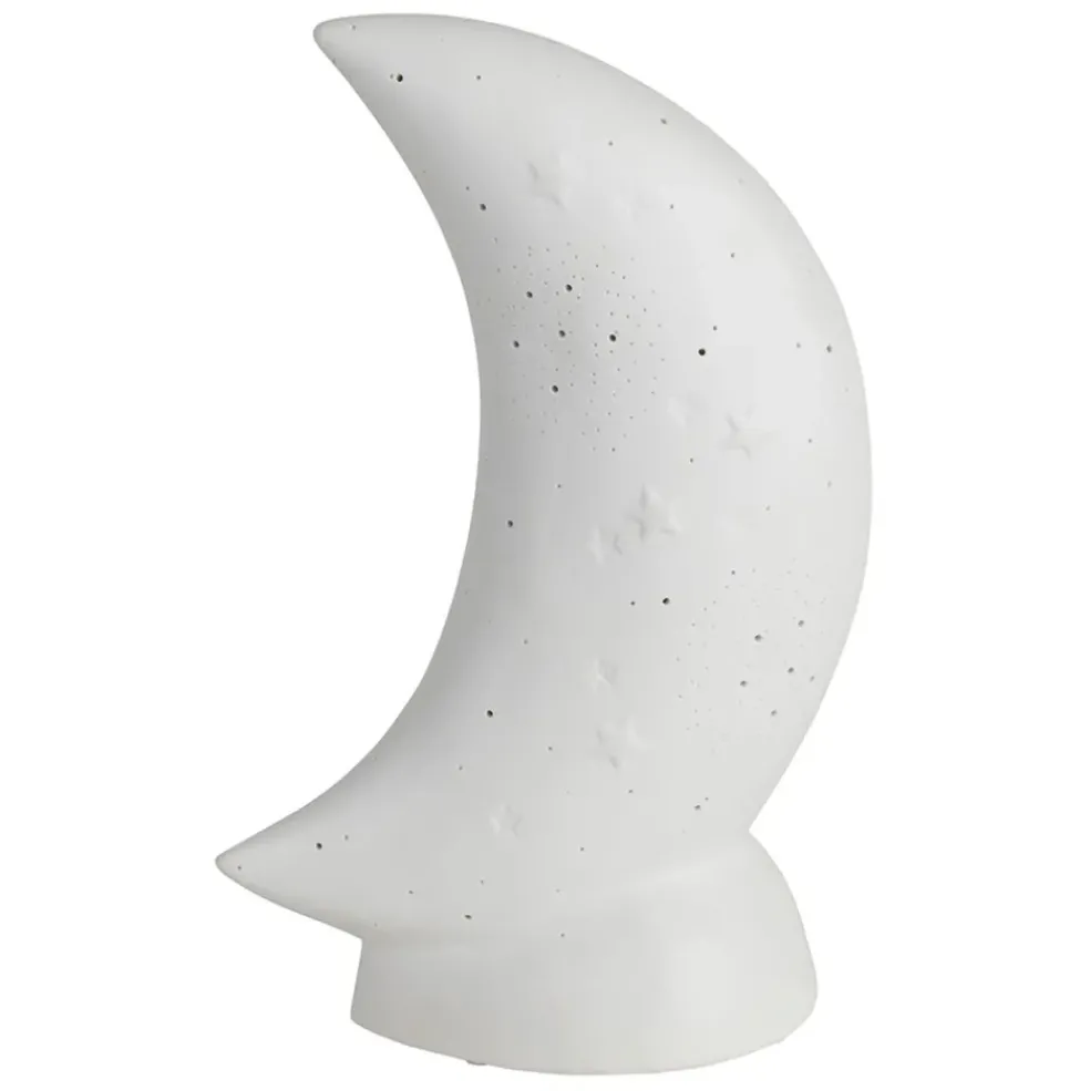 Lampe en porcelaine blanc h26cm - Luna