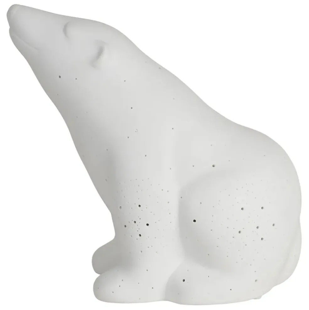 Lampe en porcelaine blanc h18.5cm - Ours Polaire