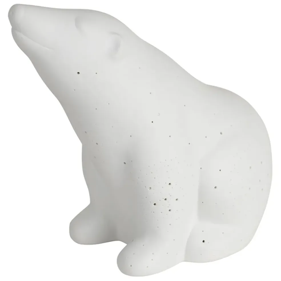 Lampe en porcelaine blanc h18.5cm - Ours Polaire