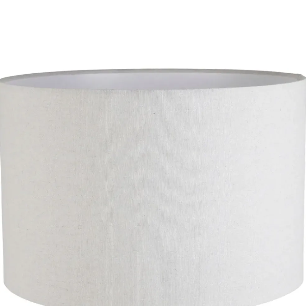 Lampe en porcelaine et lin blanc h59cm - Phebe