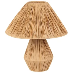 Lampe en raphia et fer naturel h41cm - Calypsa