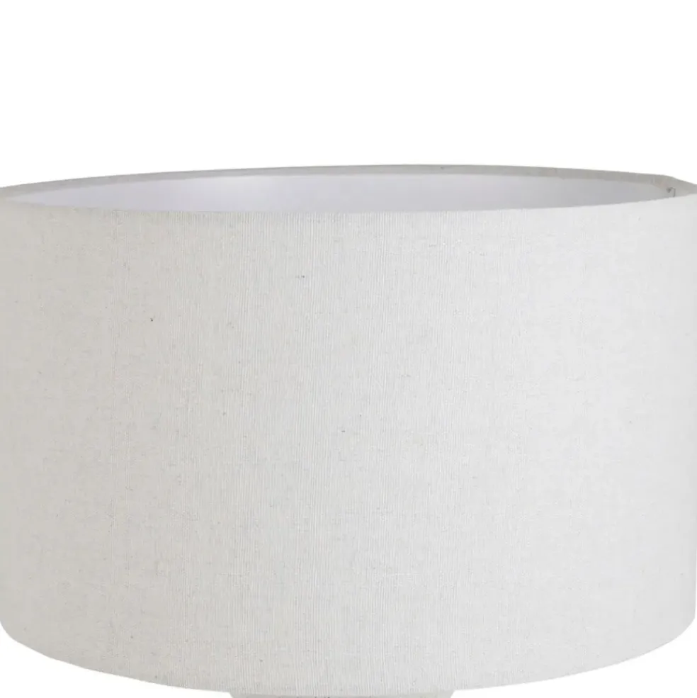 Lampe en terre cuite et lin blanc h47.5cm - Tahra