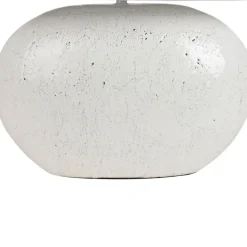 Lampe en terre cuite et lin blanc h50cm - Tahra
