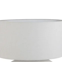 Lampe en terre cuite et lin blanc h50cm - Tahra
