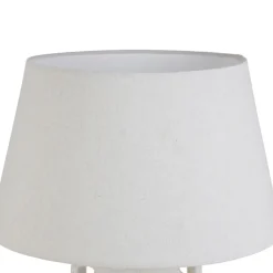 Lampe en terre cuite et lin blanc h47cm - Tahra