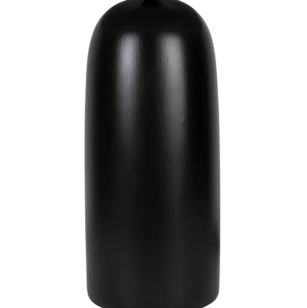 Lampe en terre cuite et lin noir et beige h60cm - Vita