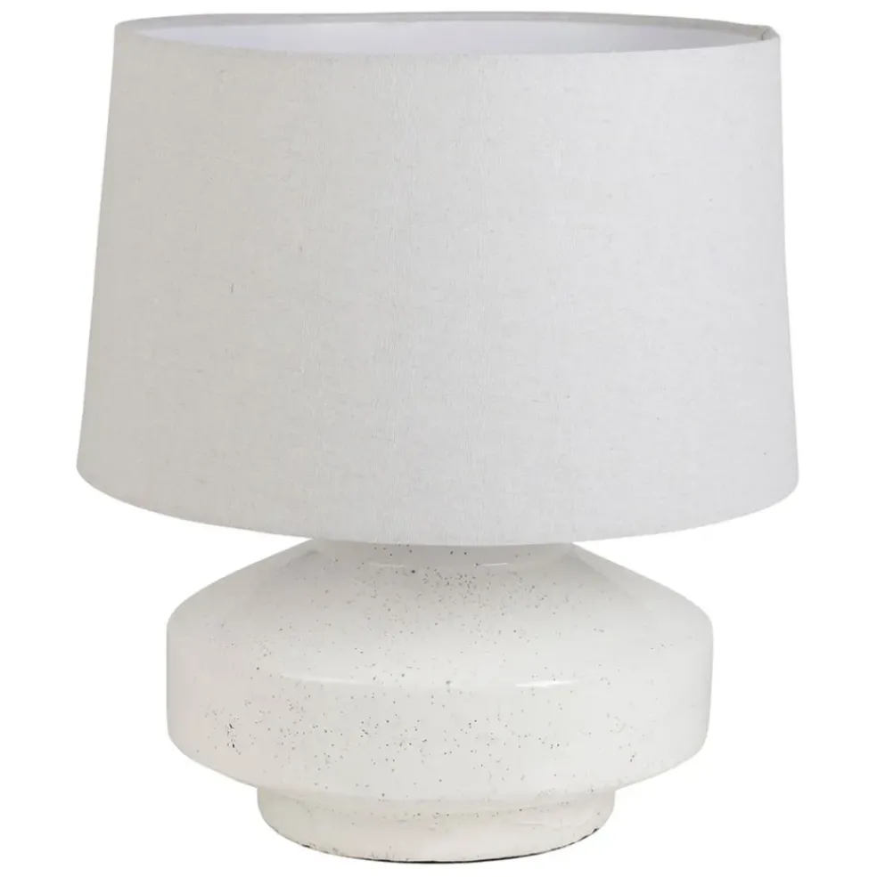 Lampe en terre cuite et lin blanc h44.5cm - Tahra