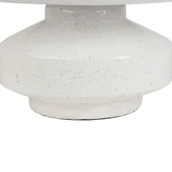 Lampe en terre cuite et lin blanc h44.5cm - Tahra
