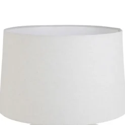 Lampe en terre cuite et lin blanc h44.5cm - Tahra