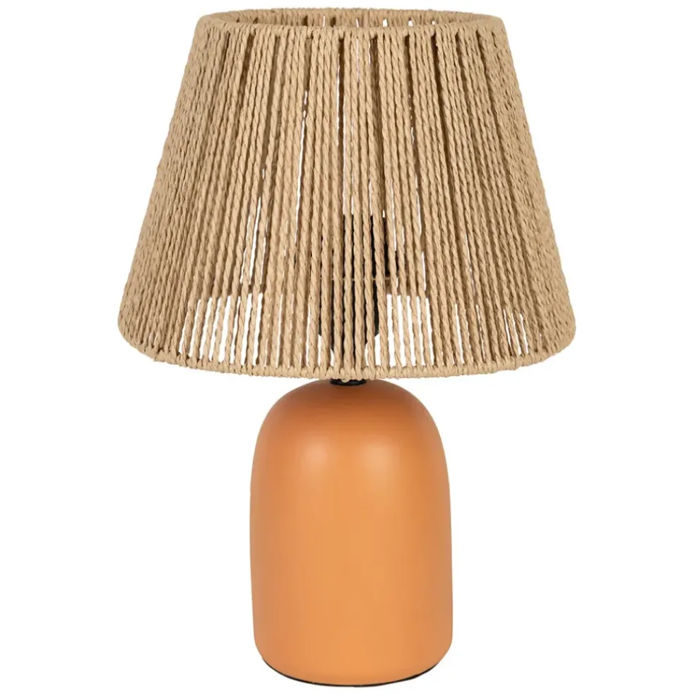 Lampe en terre cuite terracotta mate et naturel h32cm - Nira