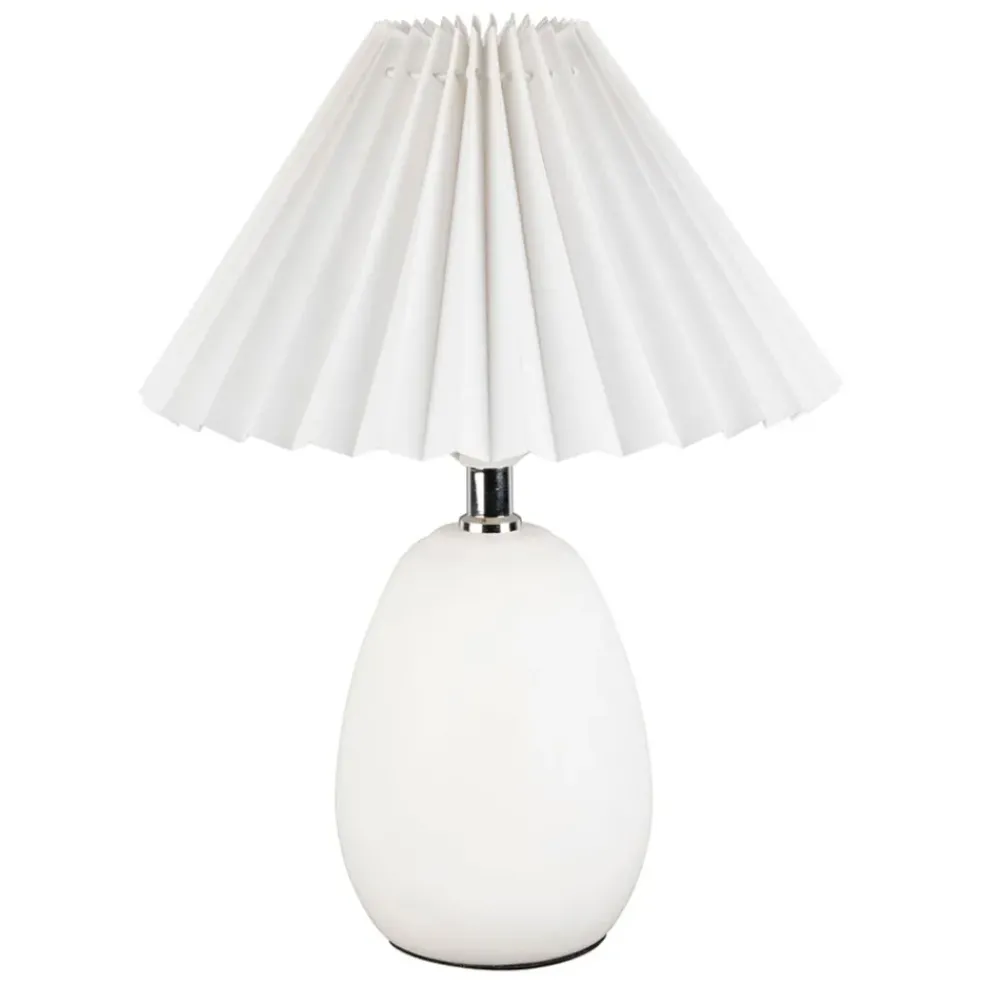 Lampe en terrecuite blanc h33cm - Funny