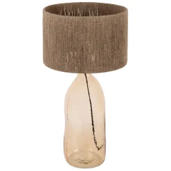 Lampe en verre et jute ambre h60cm - Heliac