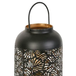 Lampe lanterne en fer H32.5cm noir - Panellia