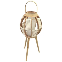 Lampe lanterne sur pied naturelle H82cm - Cordey
