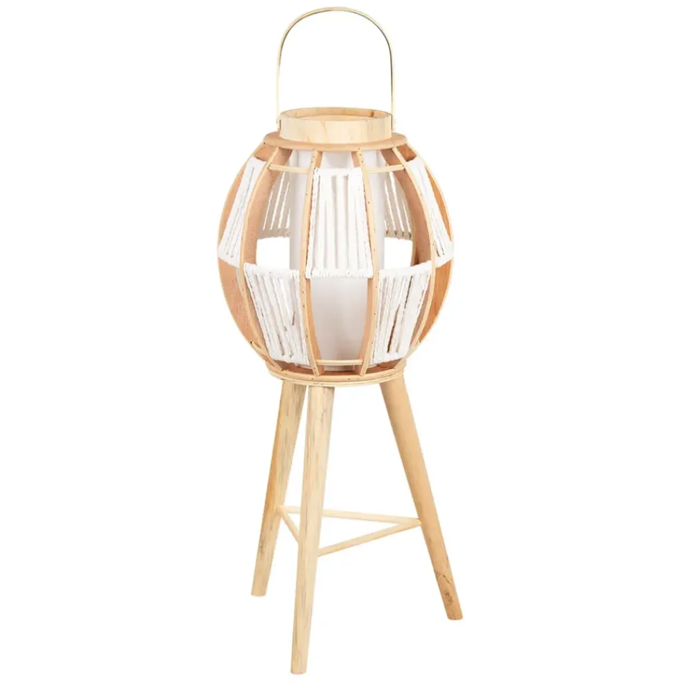 Lampe lanterne sur pied naturelle H82cm - Cordey
