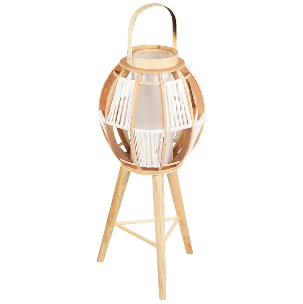 Lampe lanterne sur pied naturelle H82cm - Cordey