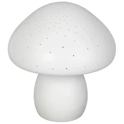 Lampe led champignon en porcelaine blanc h22cm - Champignon