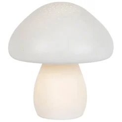 Lampe led champignon en porcelaine blanc h22cm - Champignon