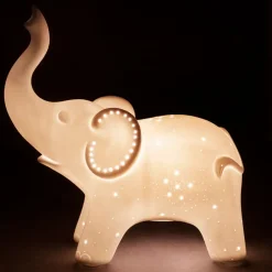 Lampe led elephant blanc
