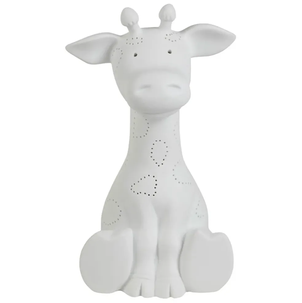 Lampe led girafe en procelaine blanc