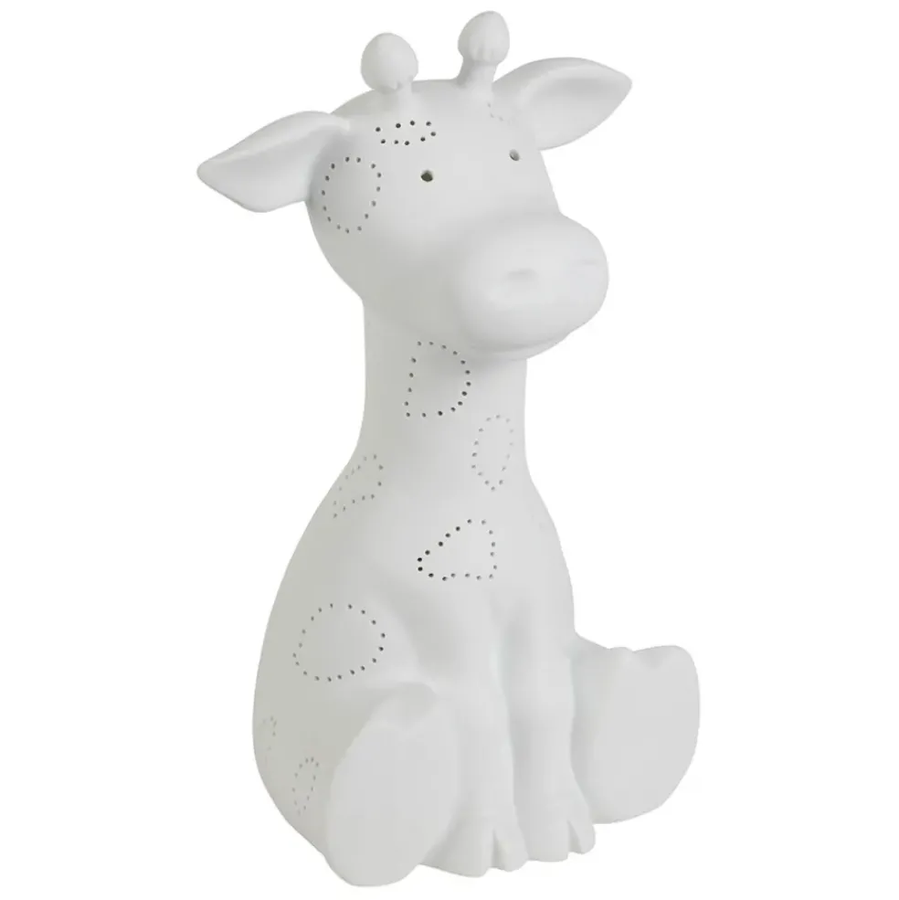Lampe led girafe en procelaine blanc