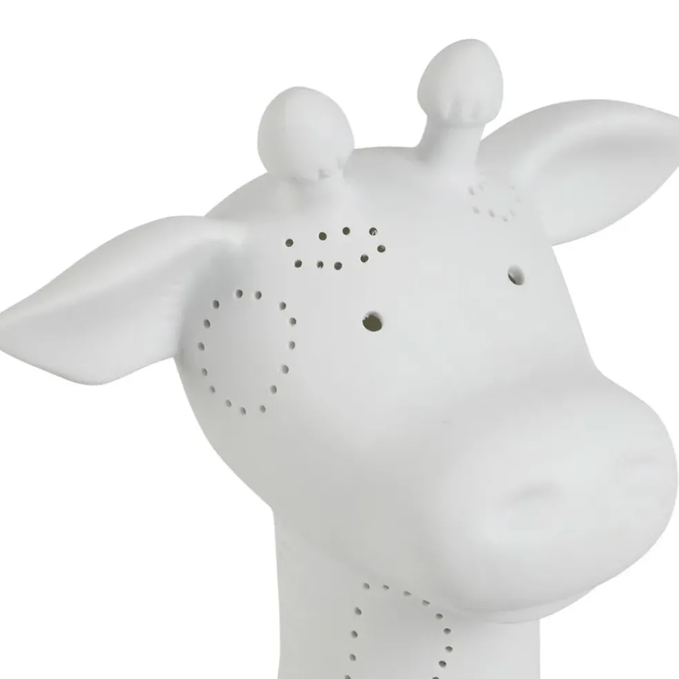Lampe led girafe en procelaine blanc