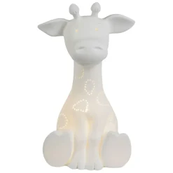 Lampe led girafe en procelaine blanc